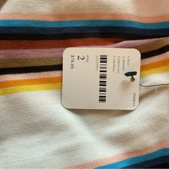 Free People NWT In My Feelings Stripe Slim Flare Crop Pants,sz 2 - Picture 6 of 13